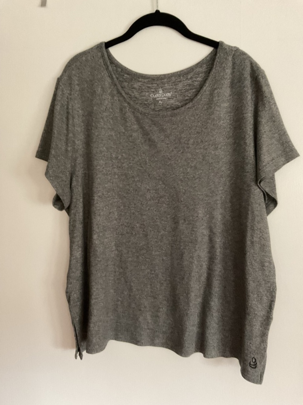 Cuddl Duds Heather Gray Short Sleeve Relaxed Tee